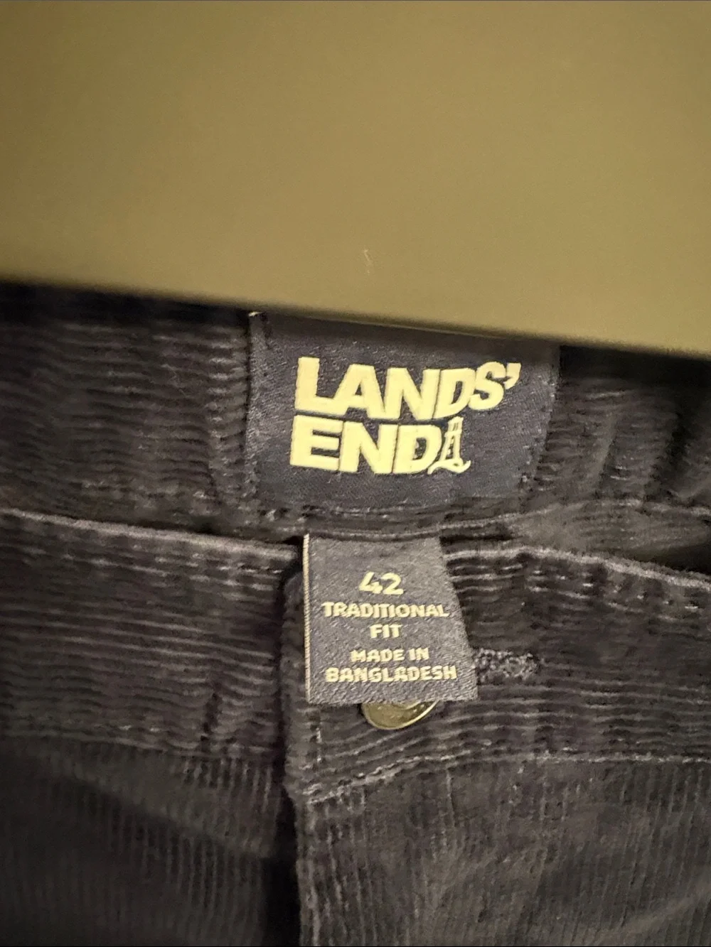 Lands' End Men's Dark Navy Corduroy Pants